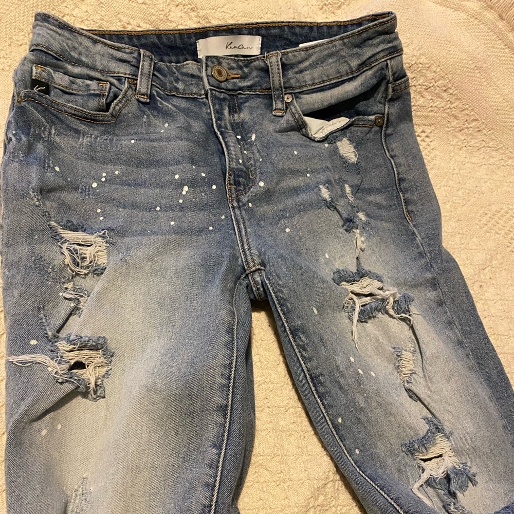 KanCan Medium Blue Distressed Boyfriend Jeans